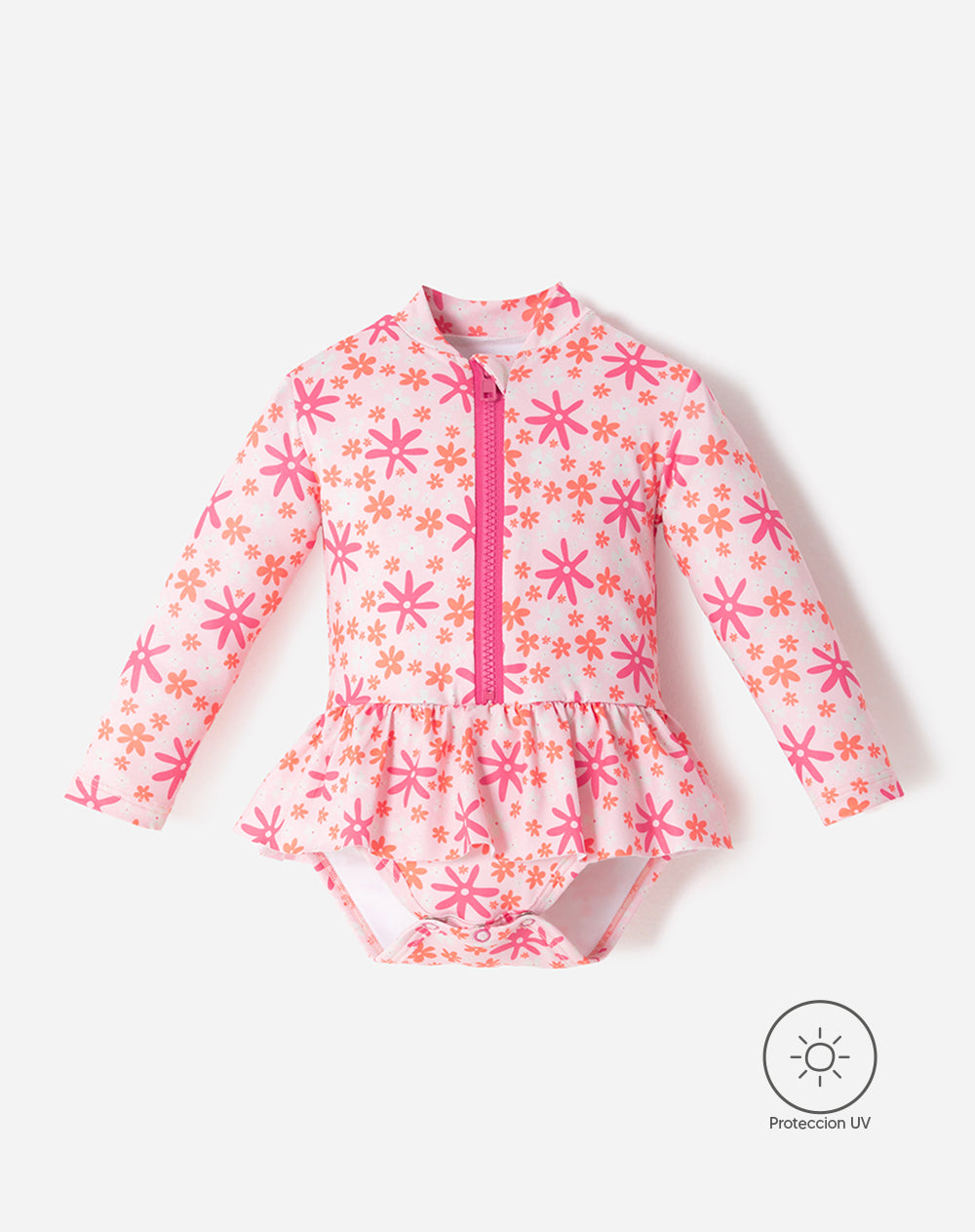 Vestido de baño manga larga protección UV estampado bebé niña