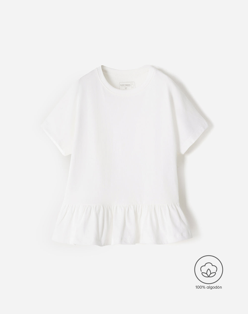 Camiseta oversize algodón blanca niña