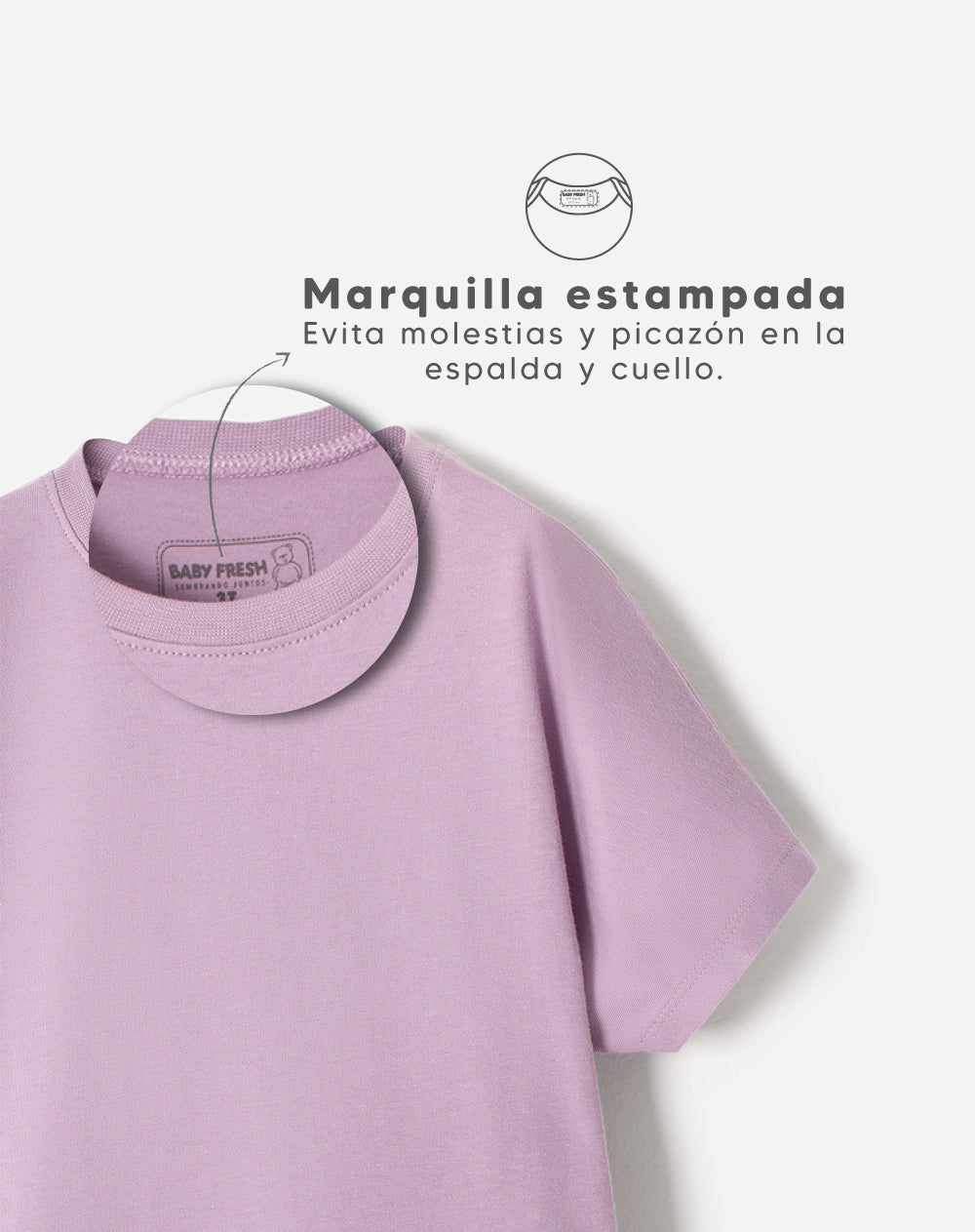 Camiseta oversized algodón lila niña