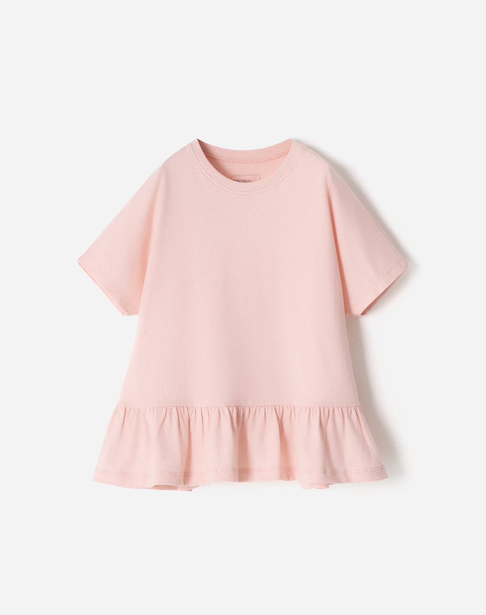 Camiseta oversized algodón rosada niña