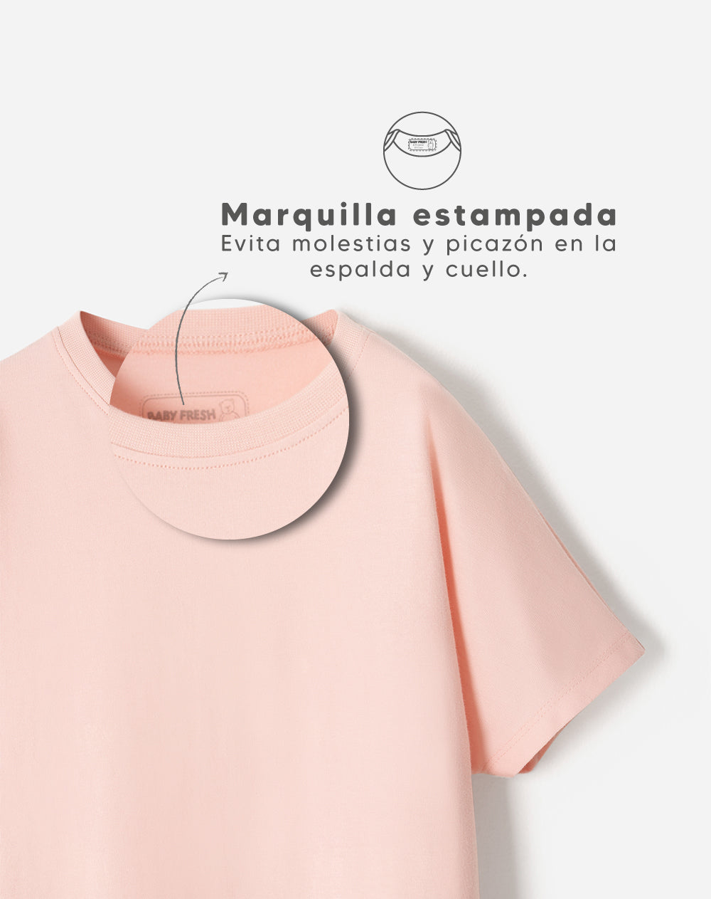 Camiseta oversized algodón rosada niña