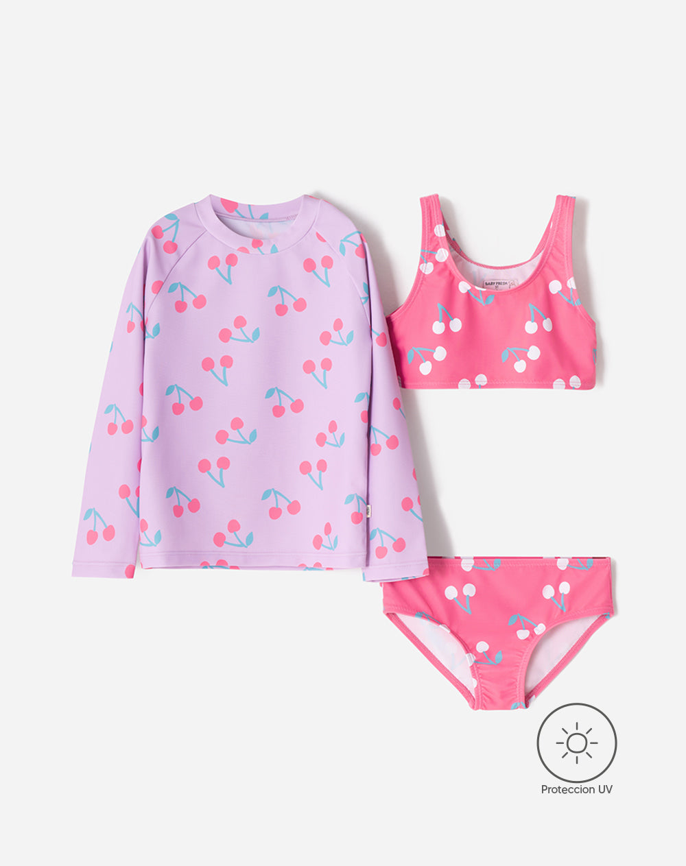 Vestido de baño 3 piezas protección UV estampado niña