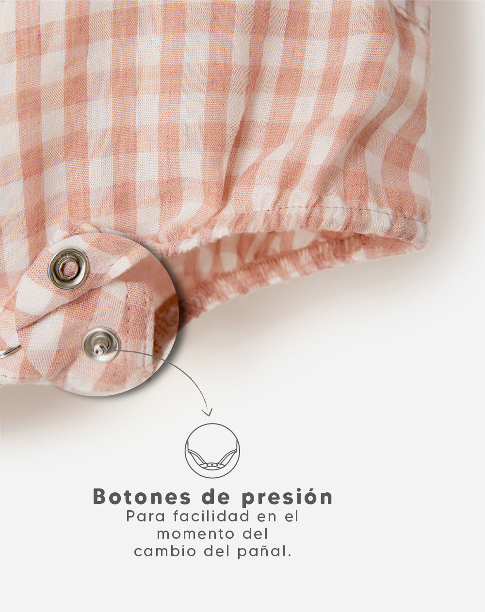 Enterizo bombacho algodón cuadros bebé unisex