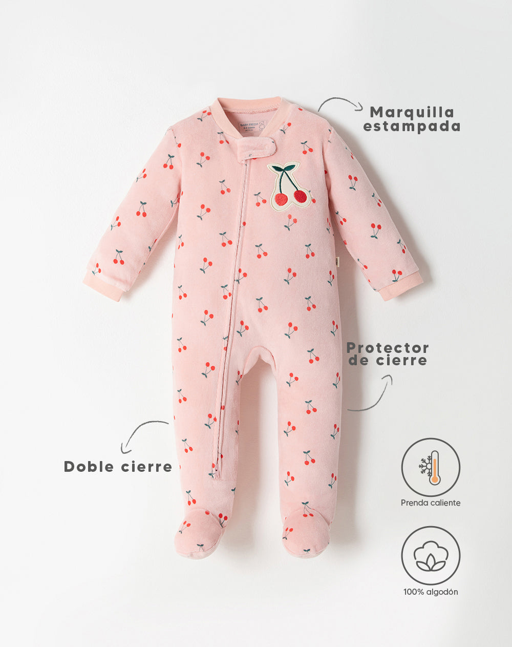 Pijama regular fit rosada estampada