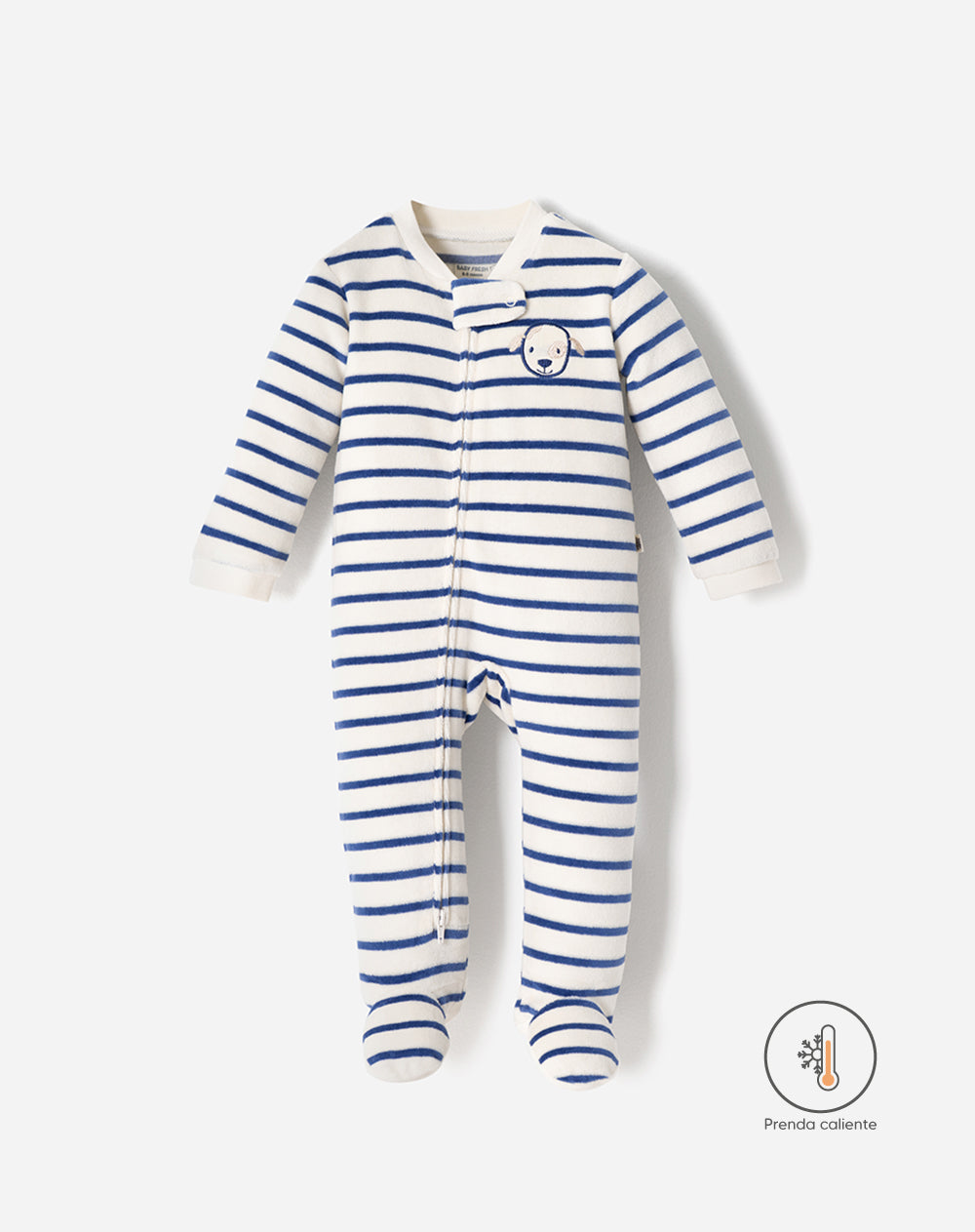 Pijama regular fit manga larga azul con rayas