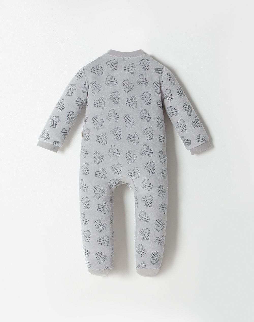 Pijama regular fit manga larga gris estampada