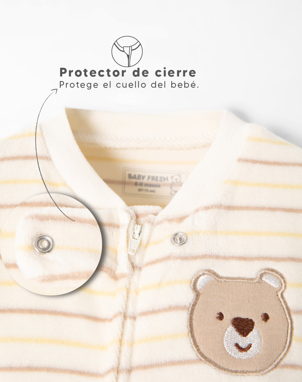 Pijama bebé niño cierre doble sentido rayas