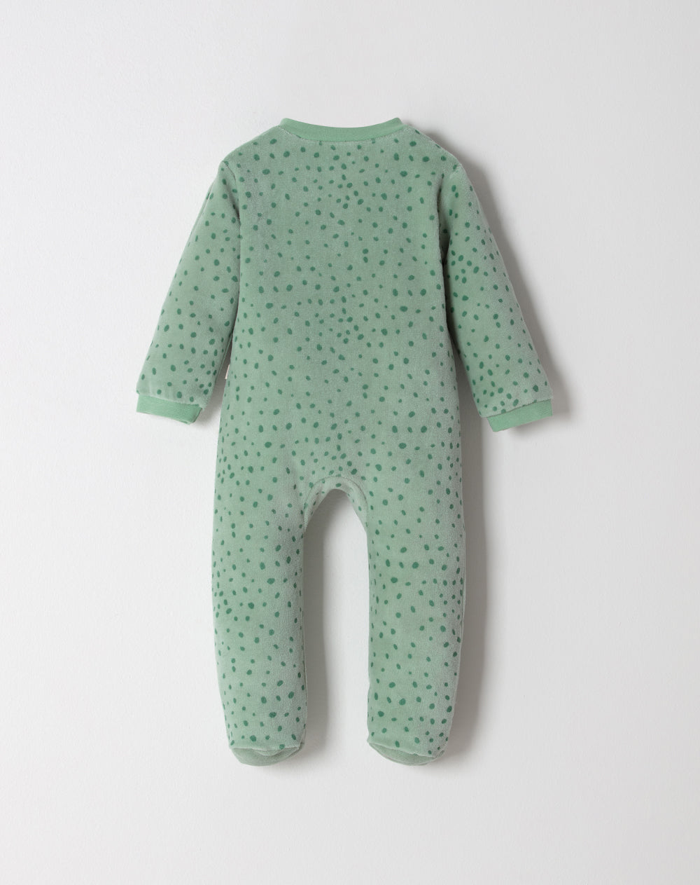 Pijama regular fit manga larga verde estampada