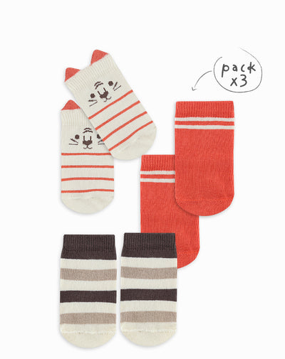 Medias bebé niño algodón largas pack x3 surtido
