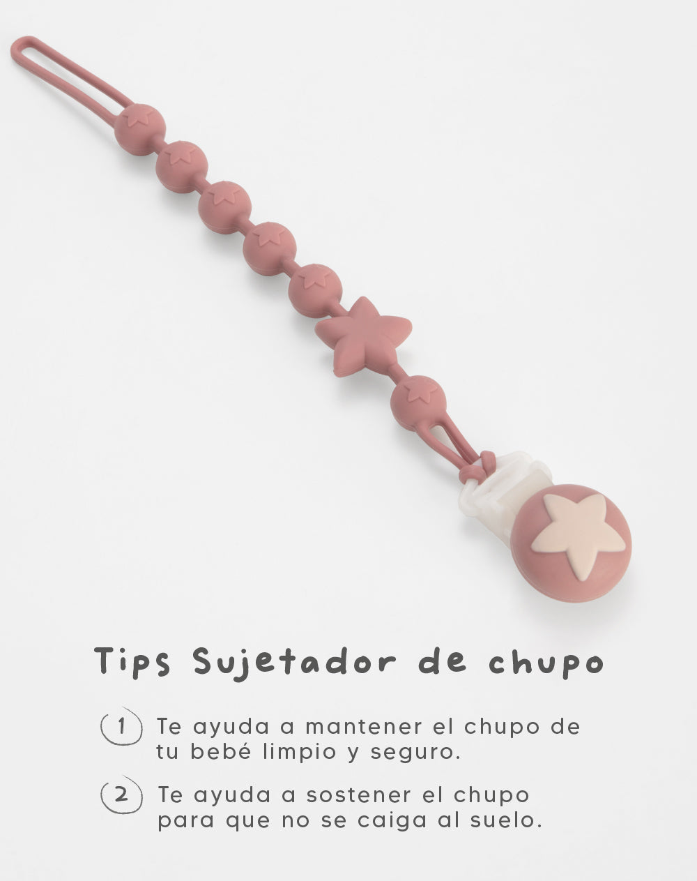 Sujetador de chupo rosado