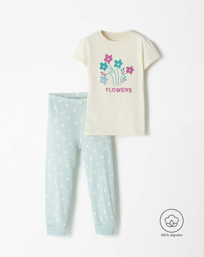 Pijama niña camiseta + pantalón algodón surtida