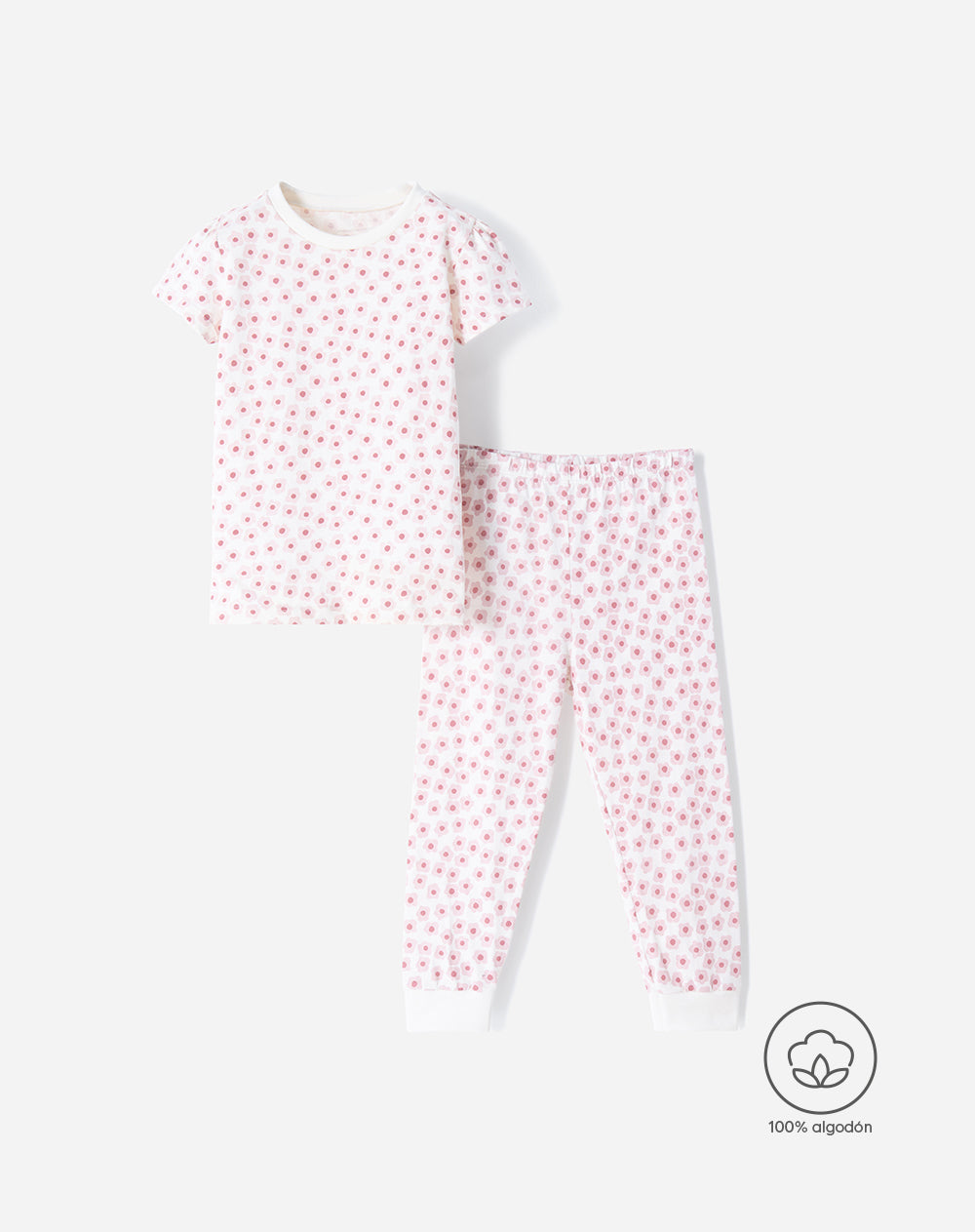 Pijama camiseta + pantalón algodón estampada niña