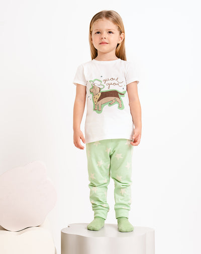 Pijama niña camiseta + pantalón algodón surtida