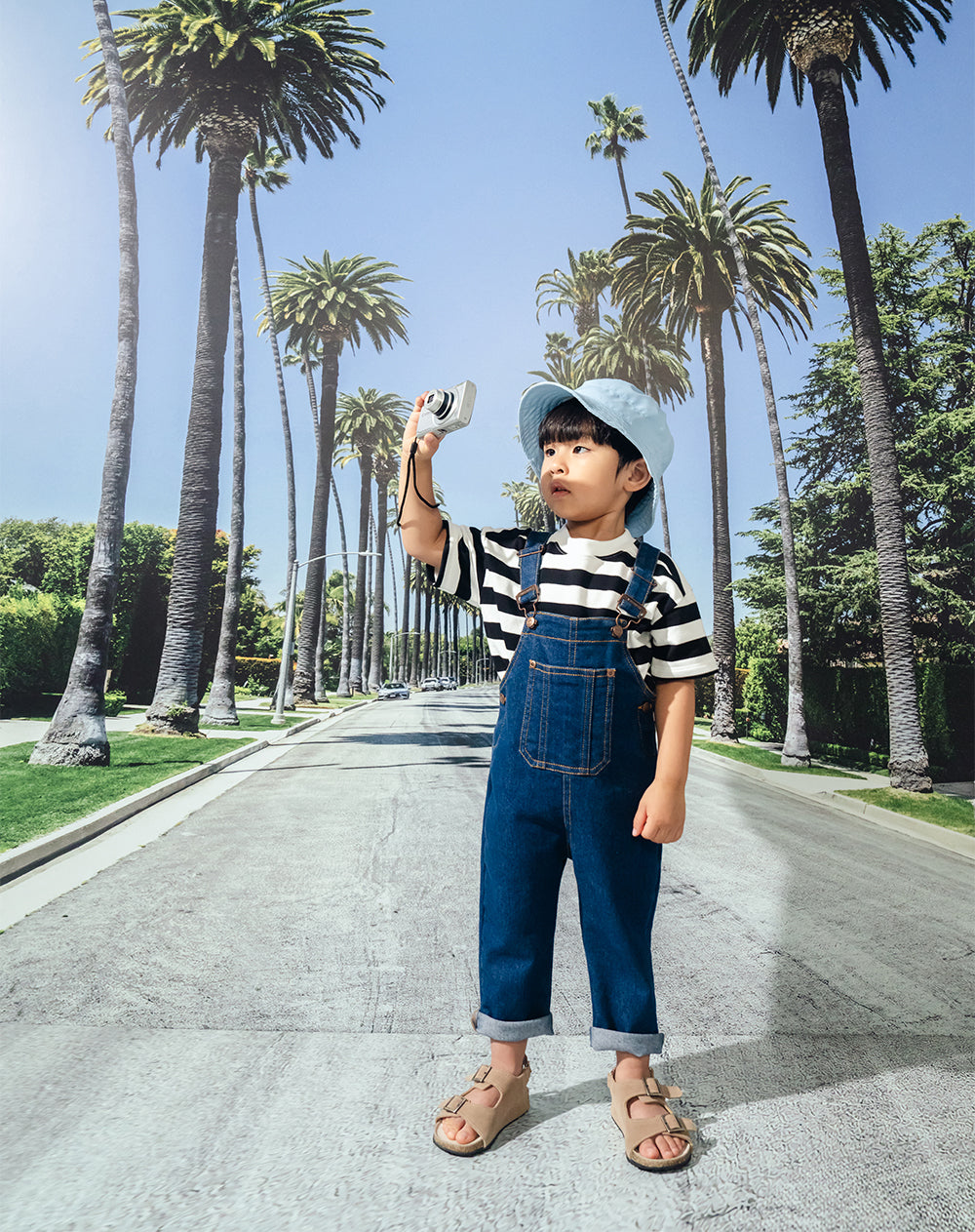 Overol denim regular índigo oscuro niño