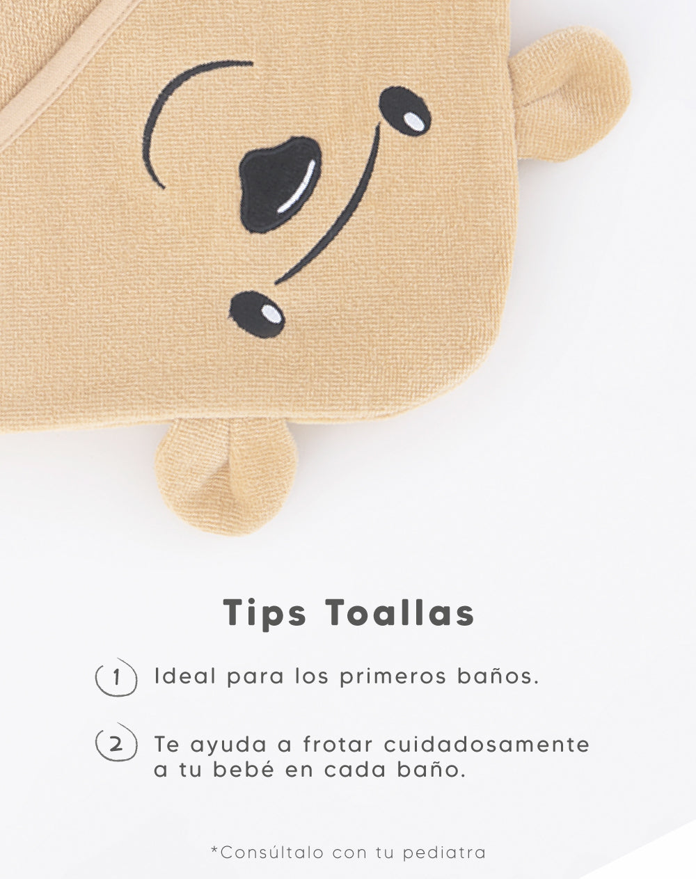 Toalla para bebé algodón café