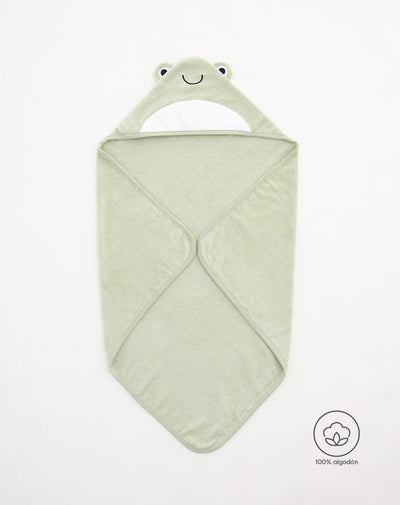 Toalla para bebé algodón verde