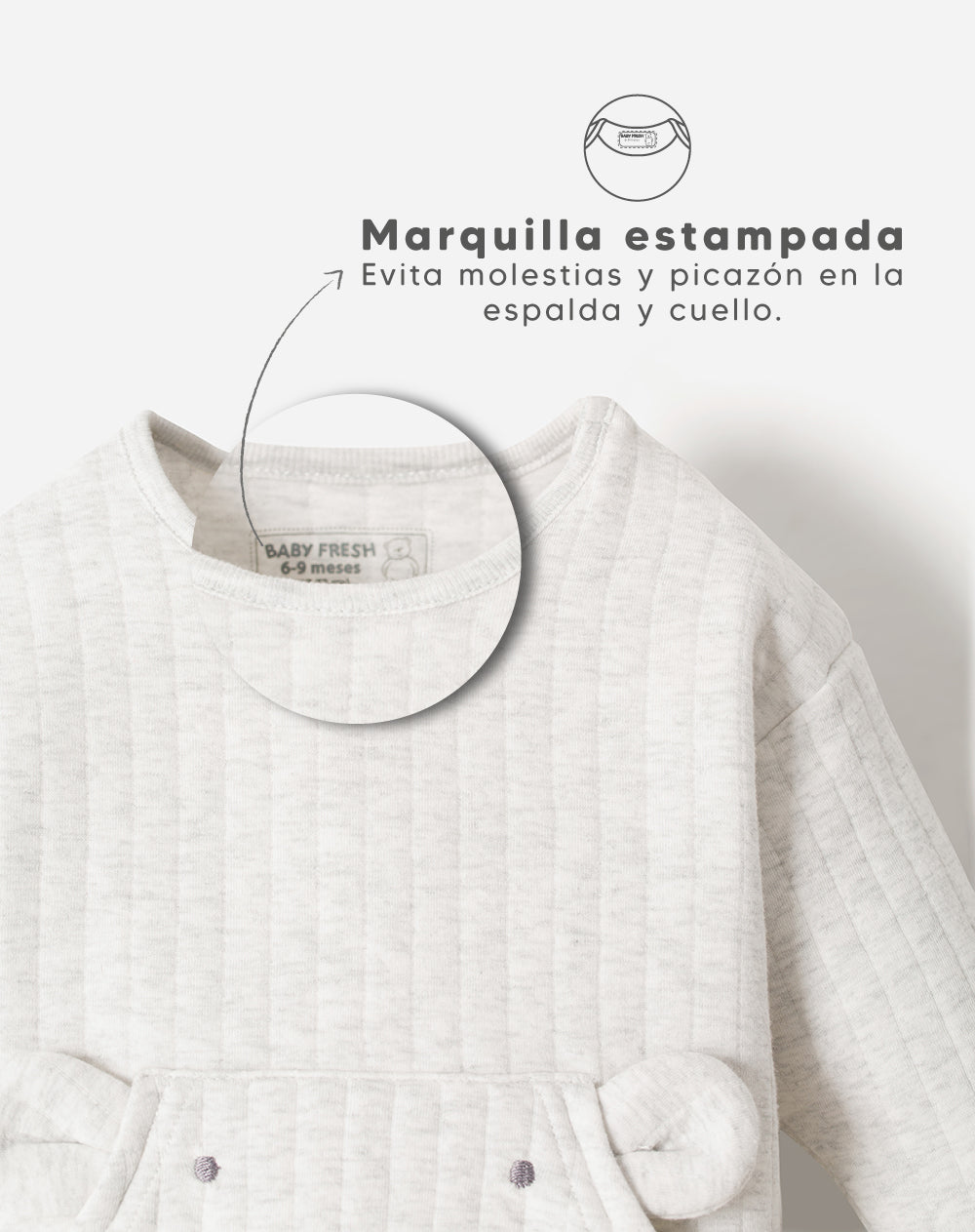 Conjunto pantalon largo manga larga gris jaspe