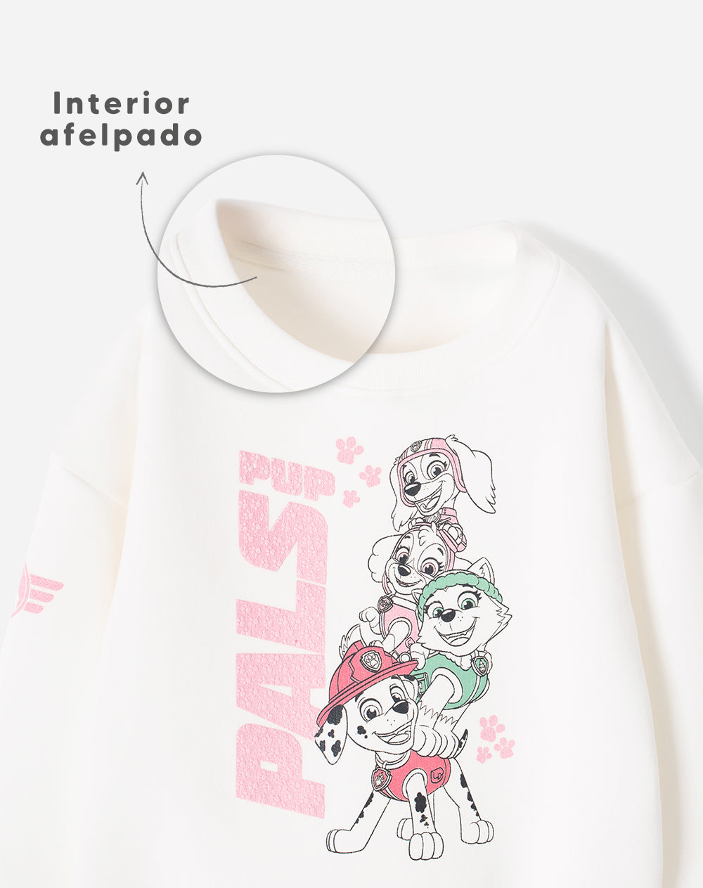 Buzo oversize Paw Patrol crema niña