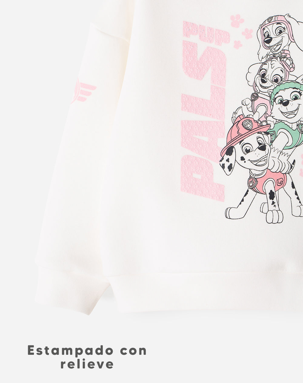 Buzo oversize Paw Patrol crema niña