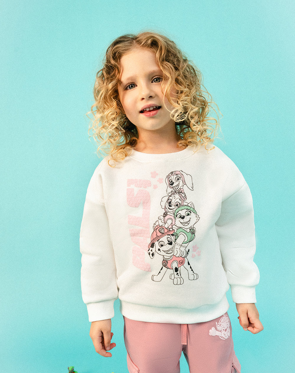 Buzo oversize Paw Patrol crema niña