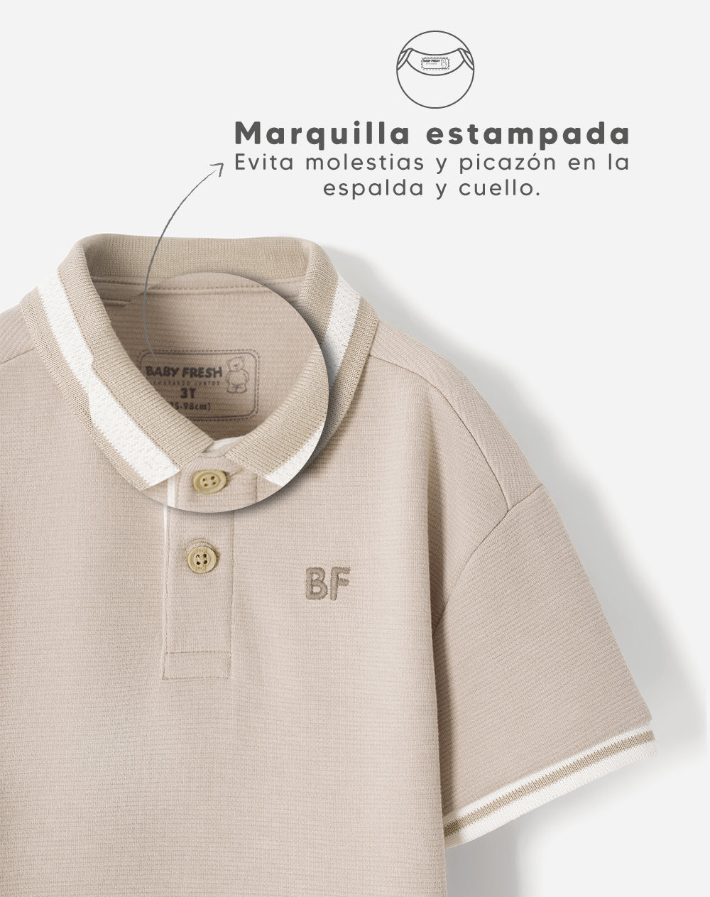 Polo oversize beige niño