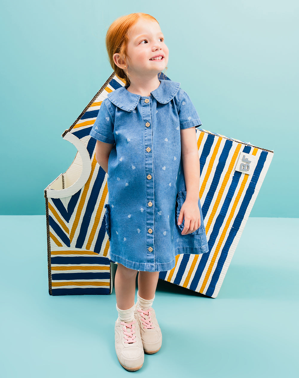 Vestido midi denim niña