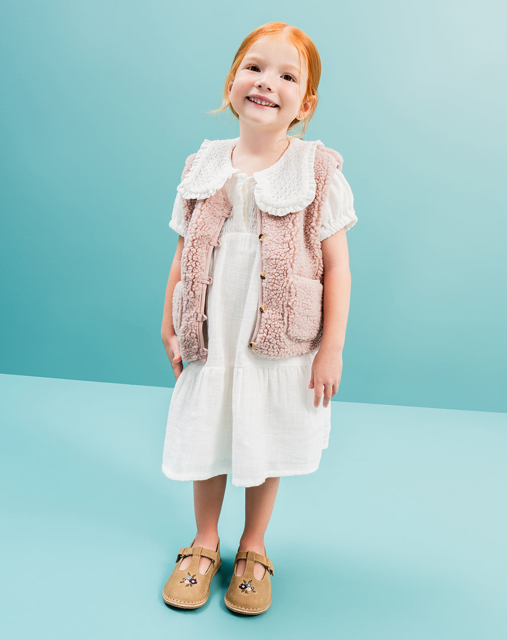 Vestido midi blanco niña