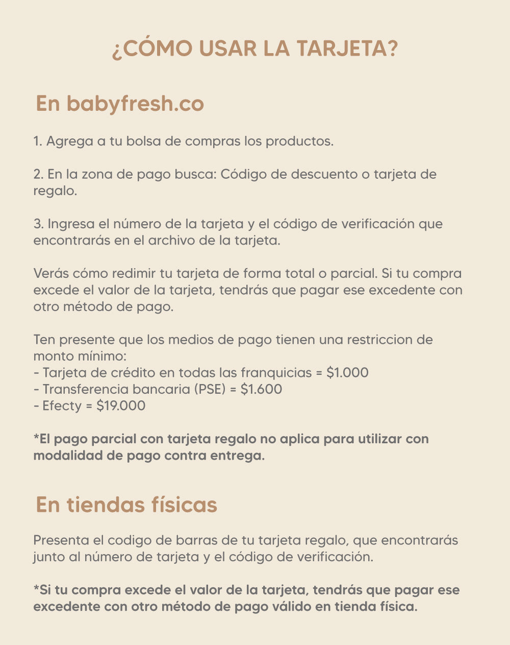 Tarjeta regalo $150.000