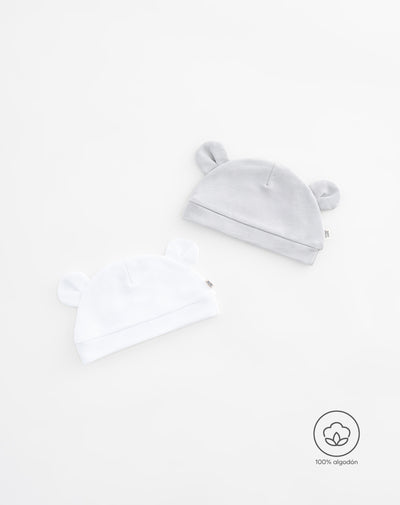 Gorro bebé unisex algodón x2unds surtido
