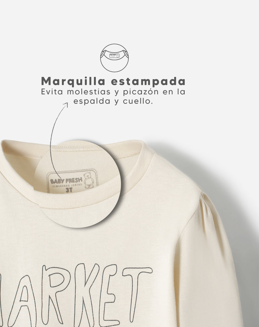 Pijama fitted fit beige estampada