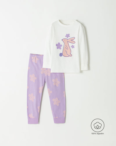 Pijama niña buzo + pantalón algodón surtida estampada