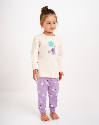 Pijama fitted fit lila estampada