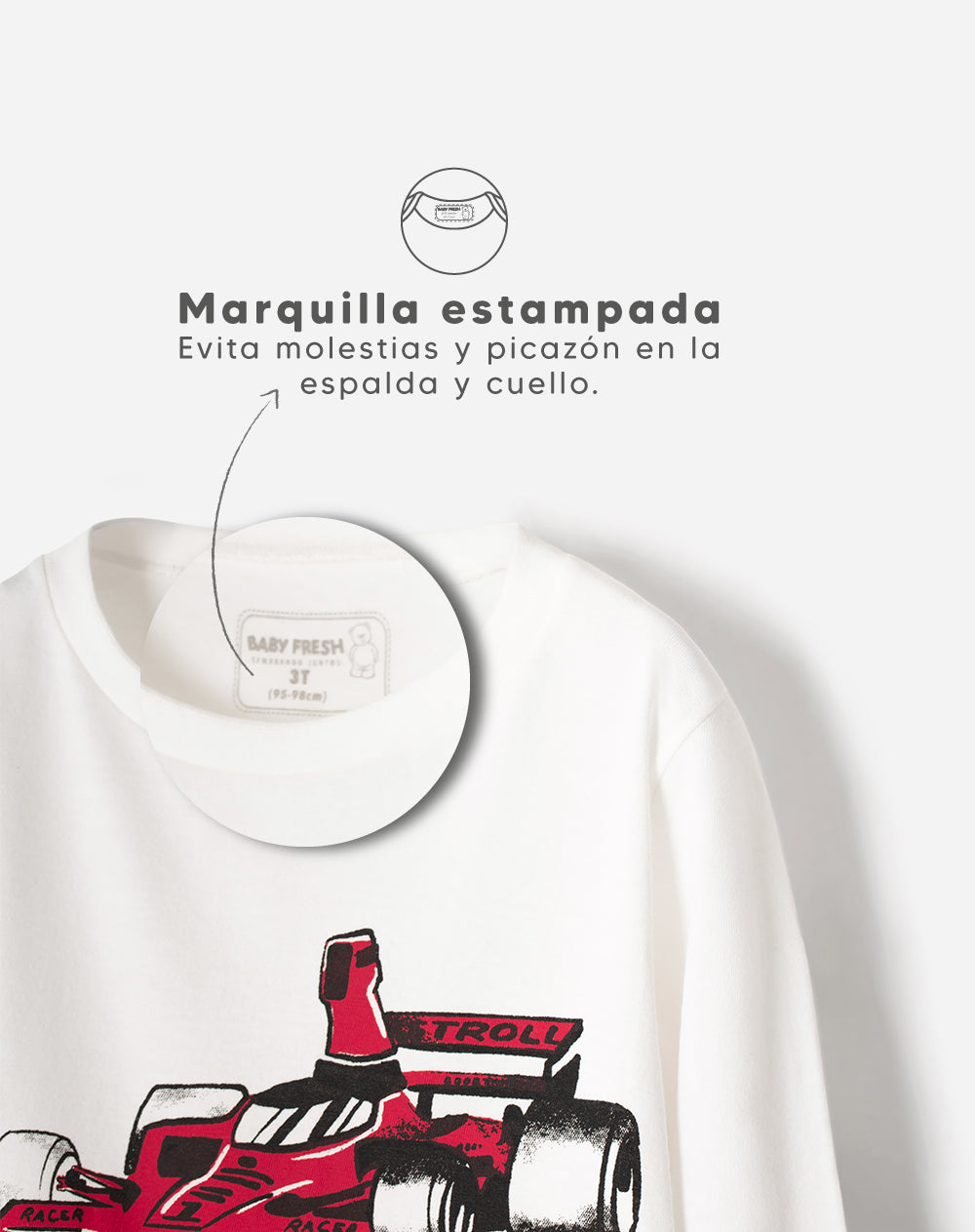 Pijama fitted fit manga larga rojo