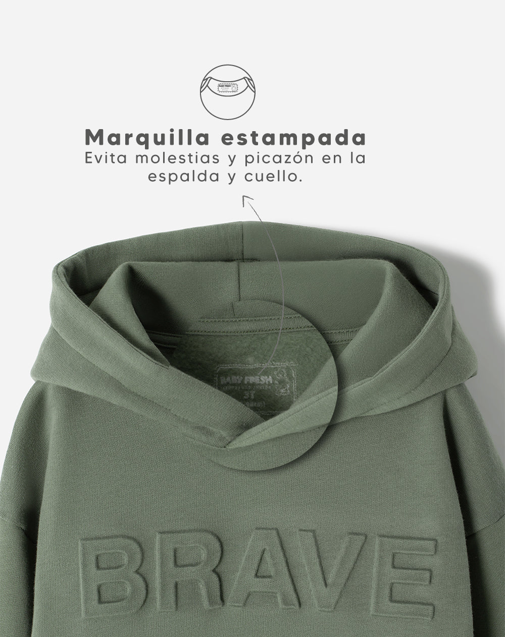 Buzo tipo hoddie verde niño