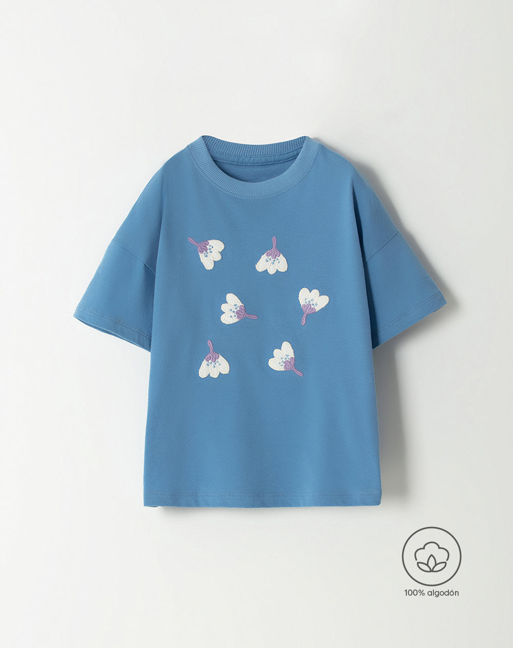 Camiseta regular fit manga corta azul