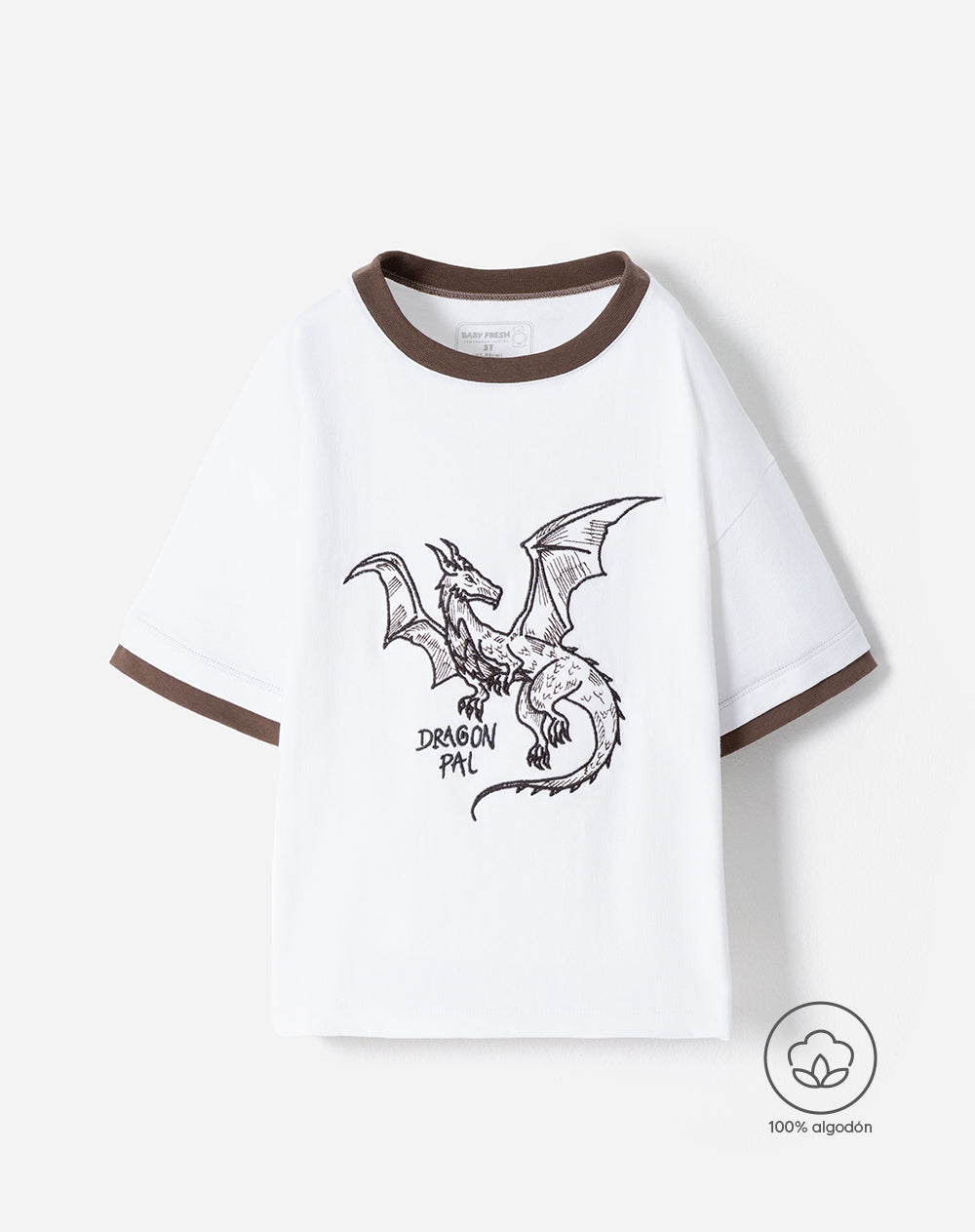 Camiseta oversize manga corta estampada niño