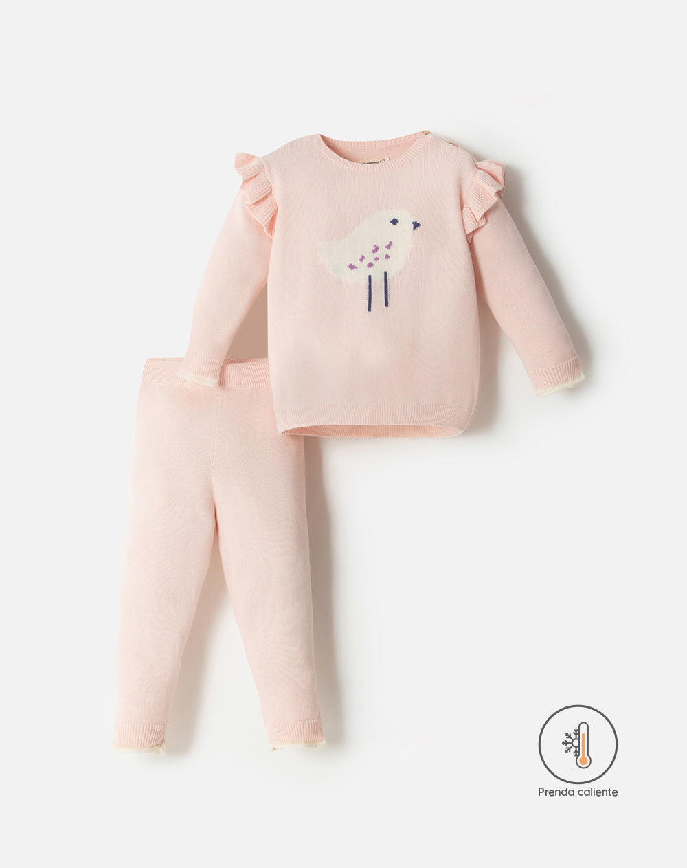 Conjunto pantalon largo manga larga rosado