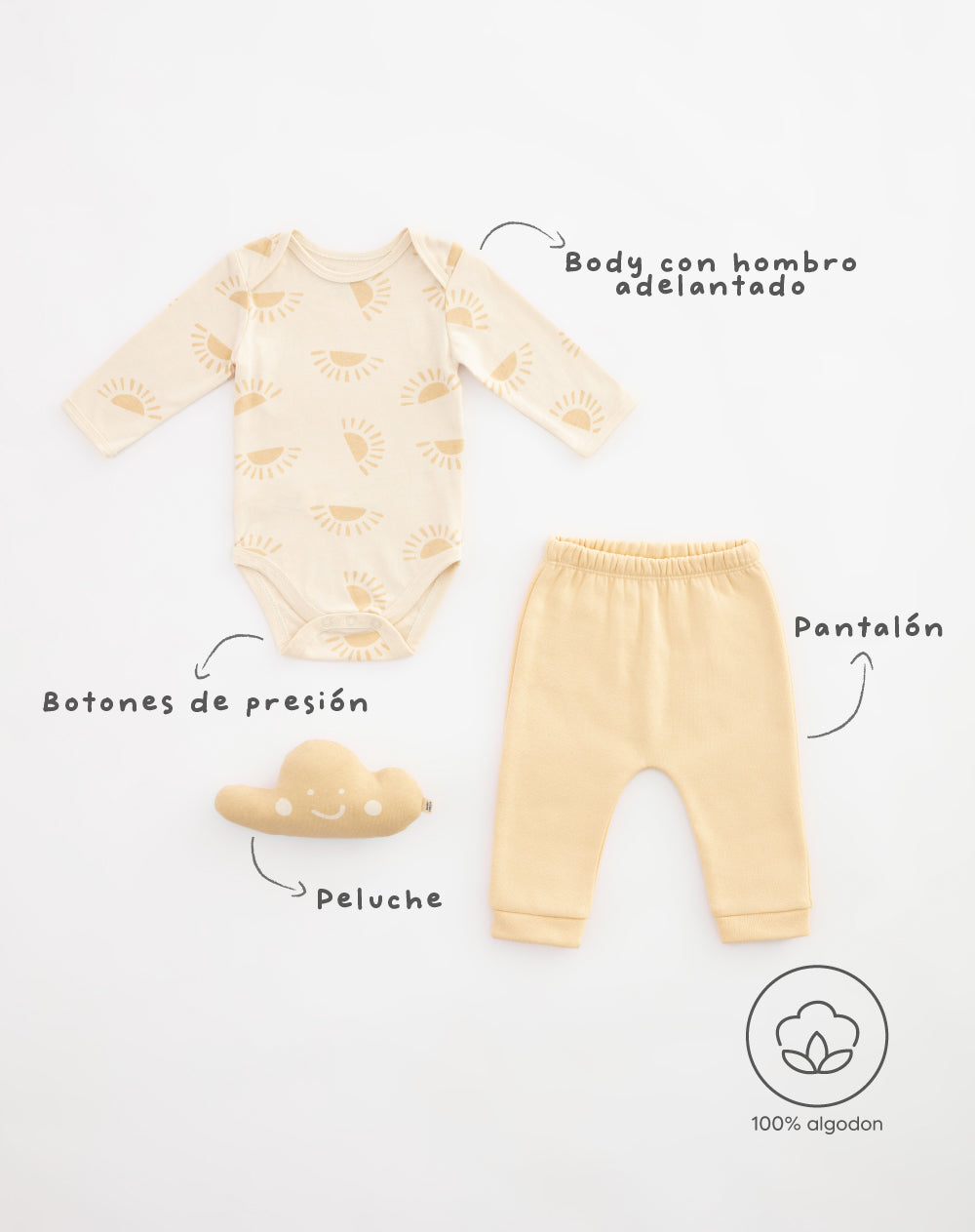 Set body beige + jogger + peluche