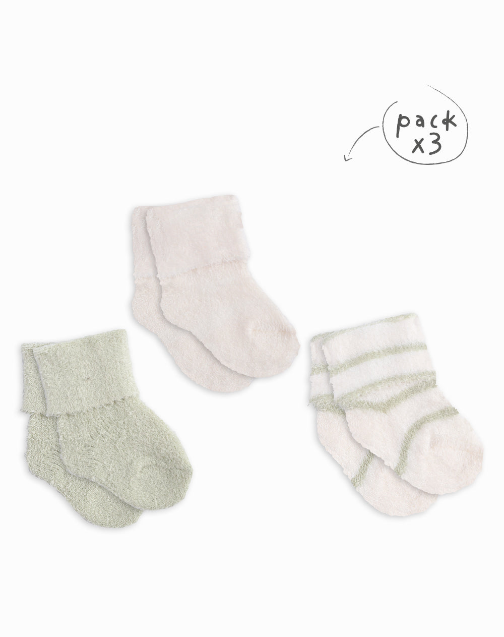 3 pares de medias largas surtido
