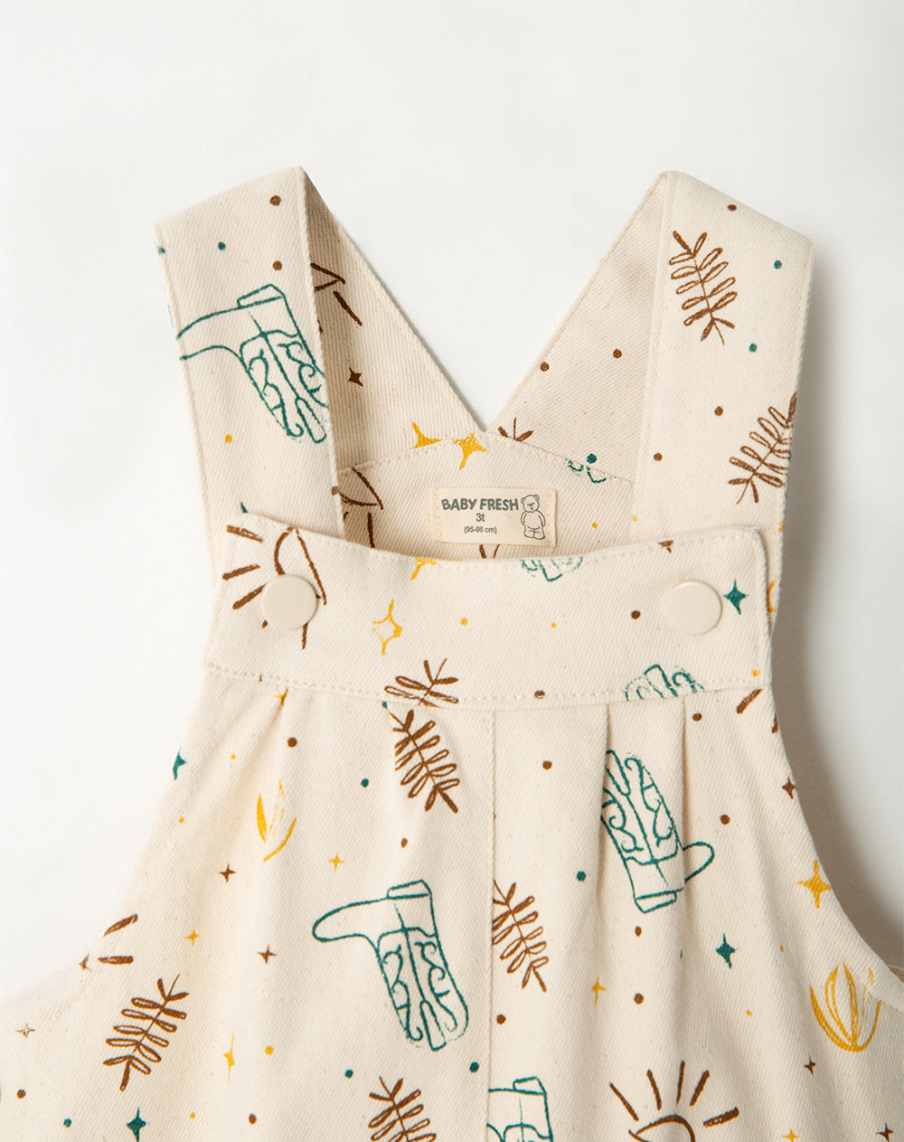 Overol largo beige estampado