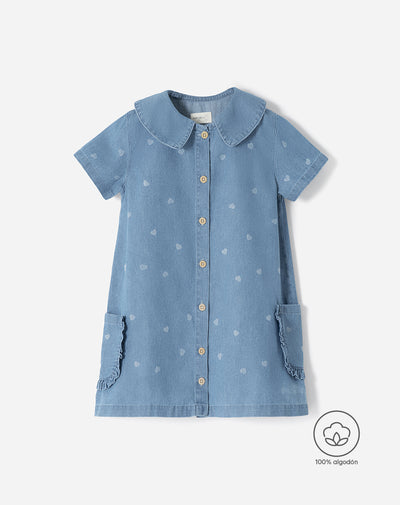 Vestido midi denim niña
