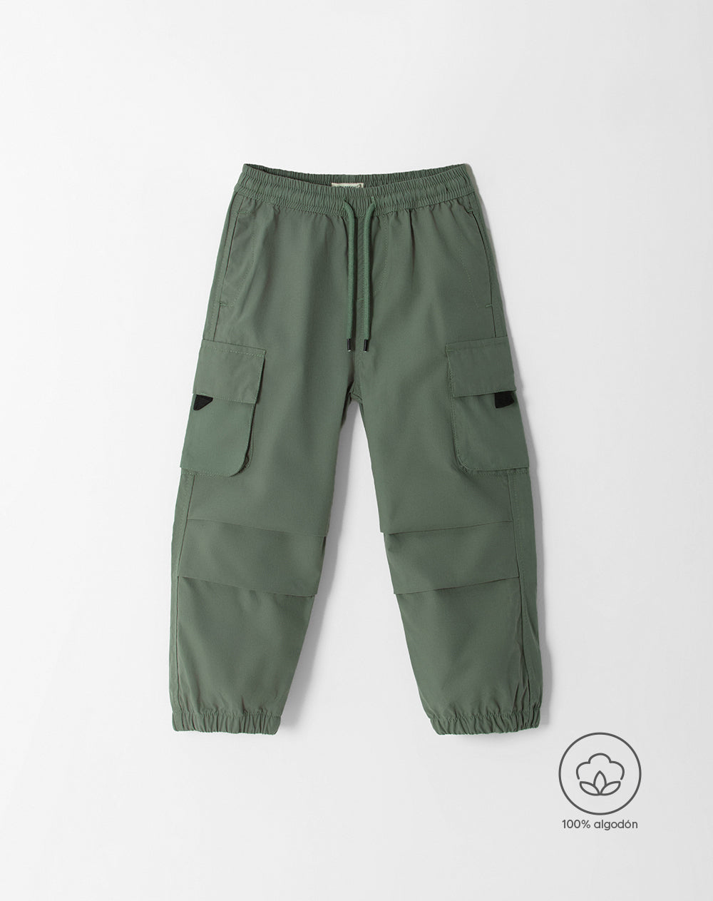 Pantalón regular fit tiro medio verde