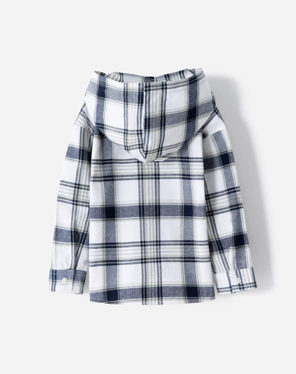 Camisa oversized fit manga larga azul con cuadros