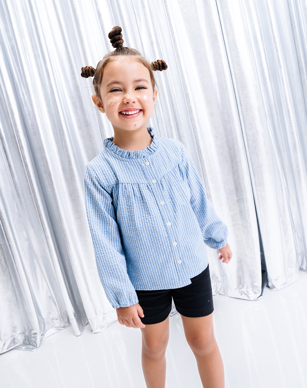 Camisa regular fit manga larga azul