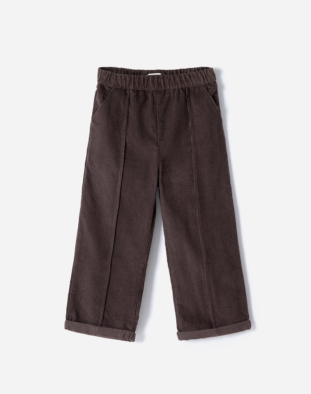Pantalón straight fit en corduroy chocolate