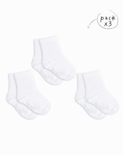 3 pares de medias largas blancas