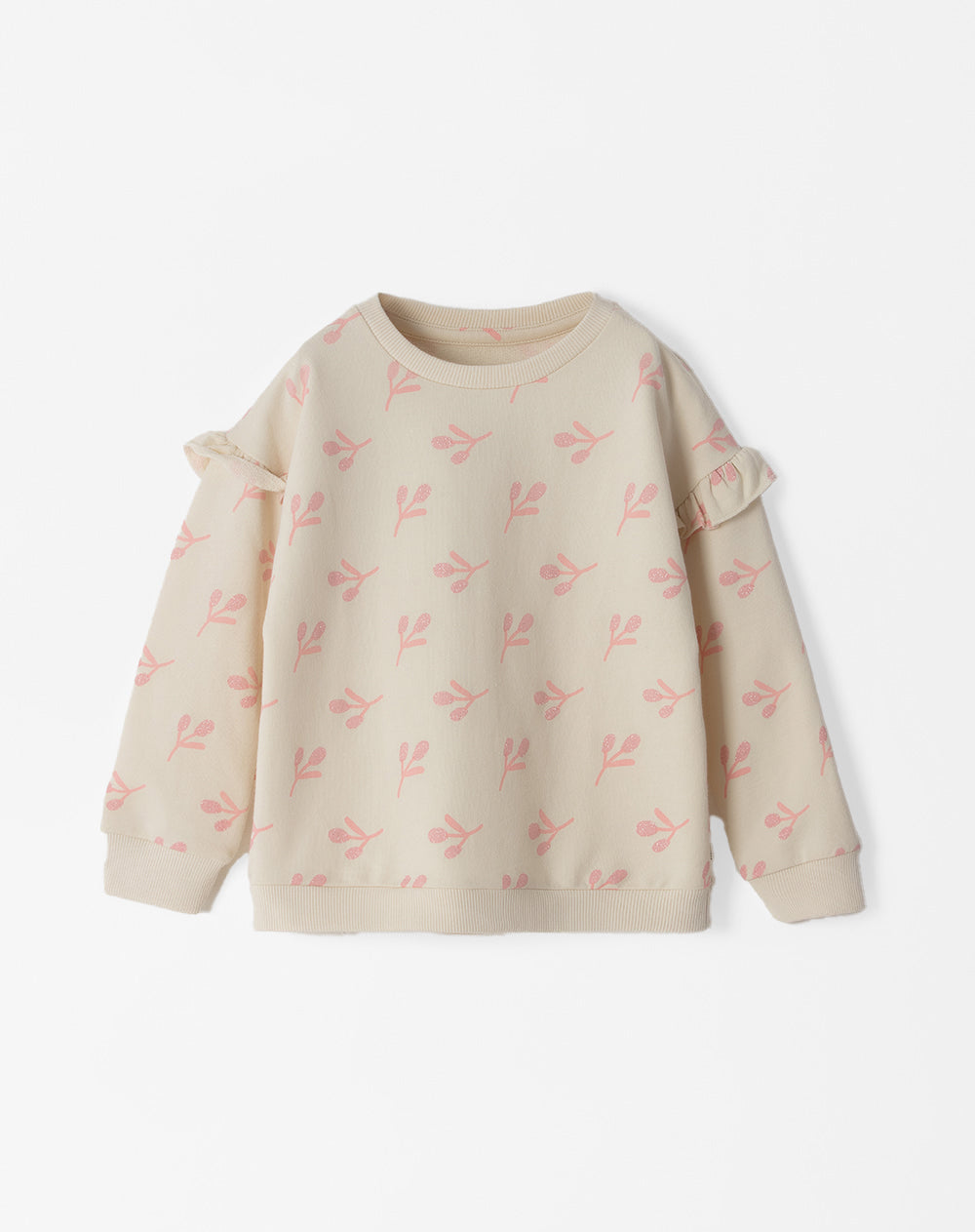 Buzo loose fit beige estampado