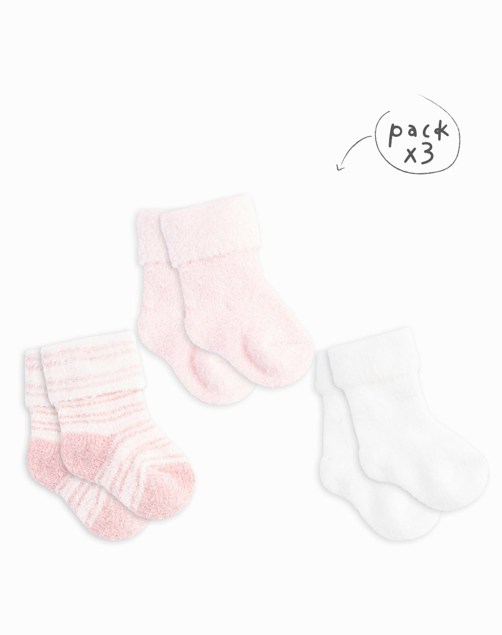 3 pares de medias largas surtidas