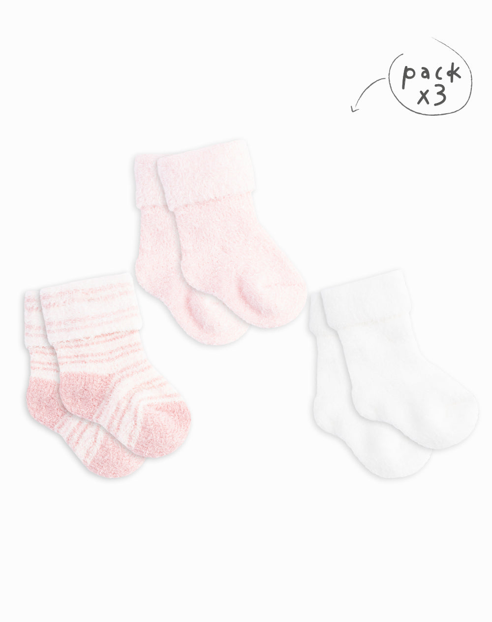 3 pares de medias largas surtidas
