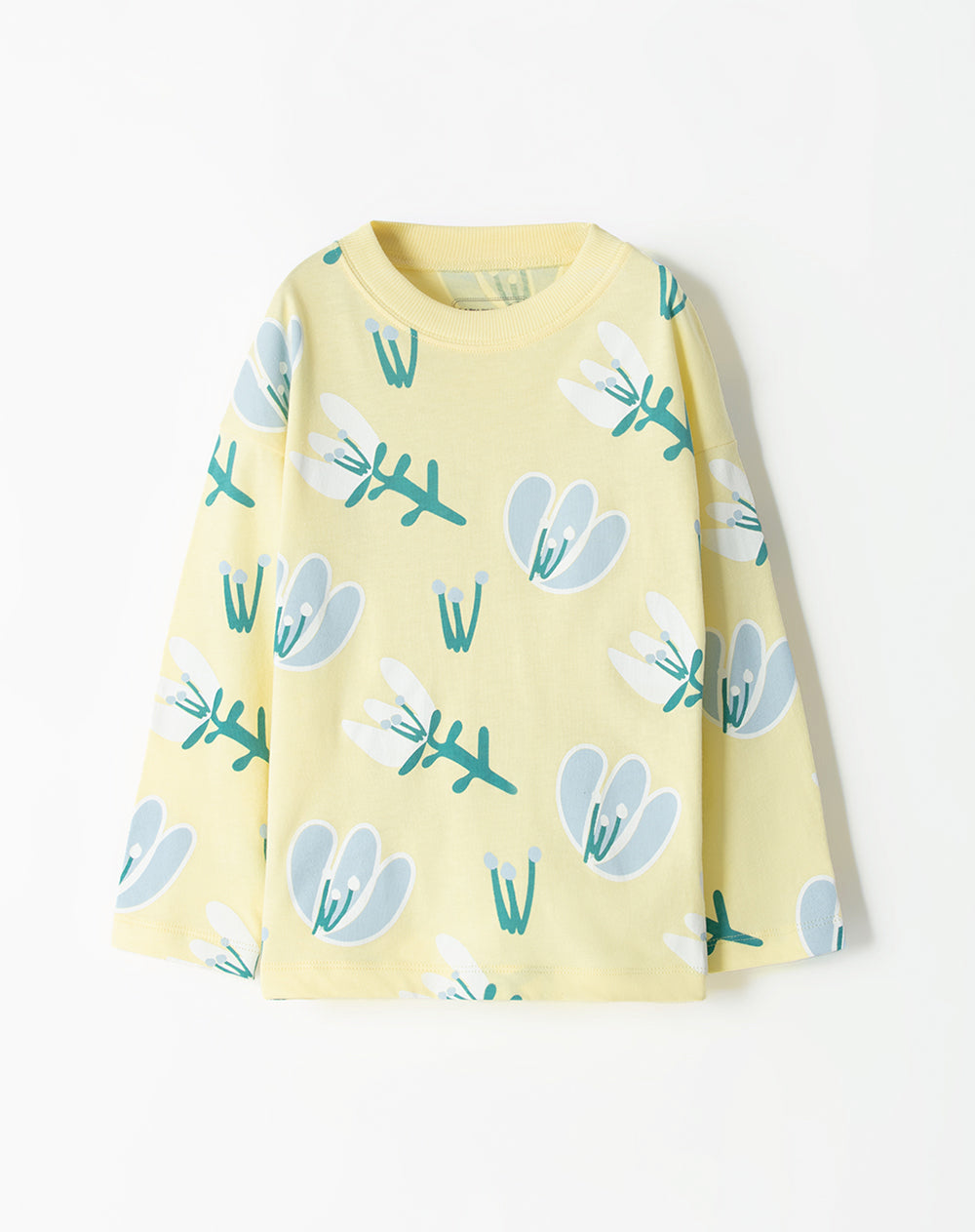 Camiseta loose fit manga corta amarillo estampado